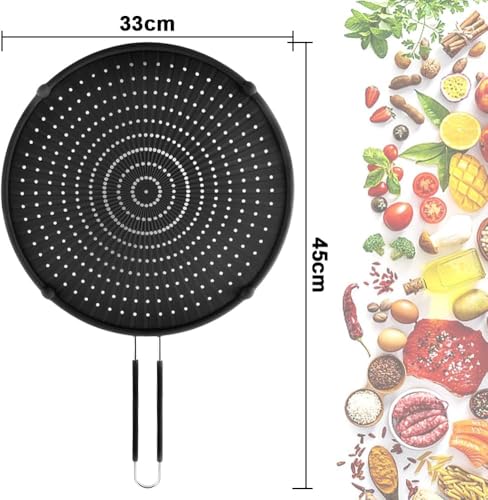 Silicone Splatter Screen for Frying Pan (black1)
