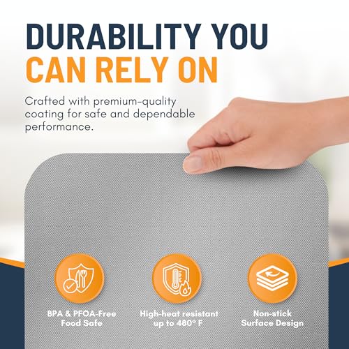 Toaster Oven Liners for Bottom of Oven (4 Pack / Silver)