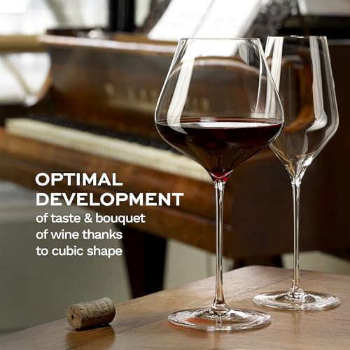 Quatrophil Burgundy Wine Glasses Crystal (6 Pieces (1 Pack))