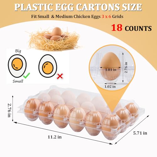 40PCS Plastic Egg Cartons 18 Count (40 Count)