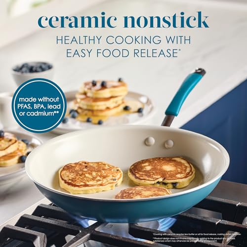 Cucina Ceramic Nonstick Frying Pan (Skillet (12.5") / Marine Blue)