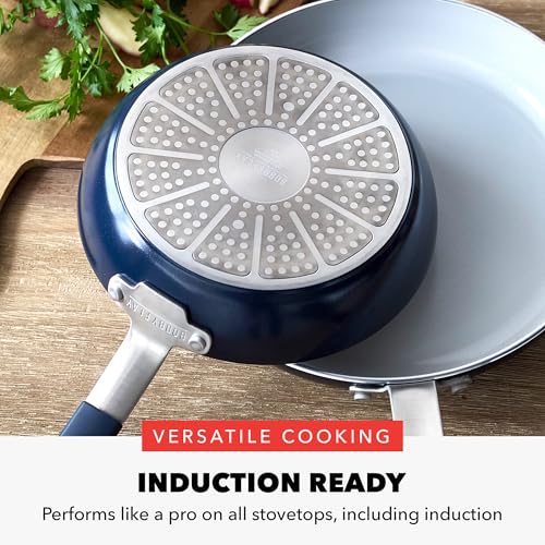 x Bobby Flay 13 Piece Nonstick Cookware Pots and Pans Set (13 Piece Cookware Set / Navy Blue)