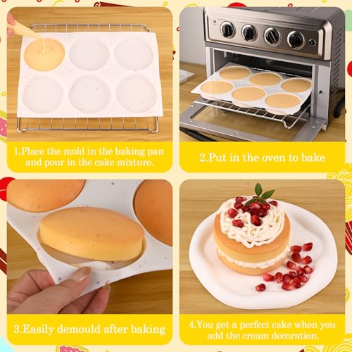3 Pcs Silicone Muffin Top Pan for Baking (Round Muffin Pan - 3 Pack)
