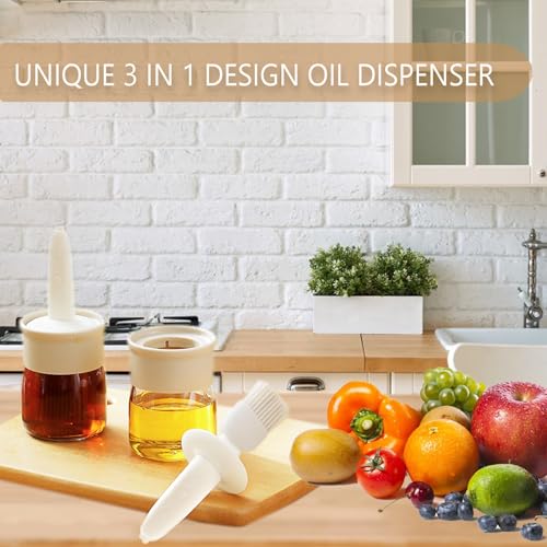 Sauce and Oil Bottle with Silicone Brush for Cooking BBQ Kitchen