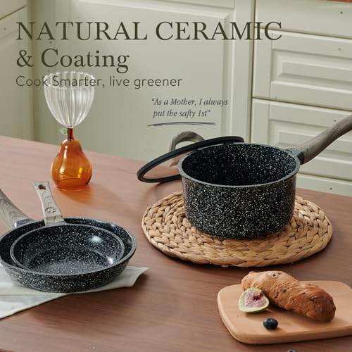 22 Piece Ceramic Cookware Set (Midnight Black)