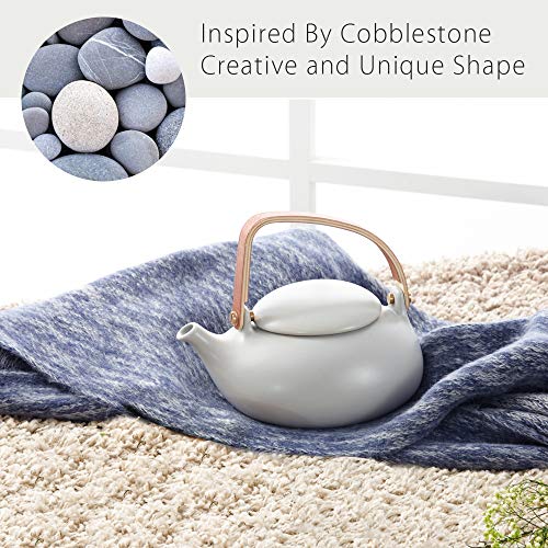 Ceramic Teapot with Infuser (02-Grey Teapot)