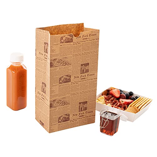 Bag Tek 8 Lb Disposable Lunch Bags 100 Sturdy Take Out Bags (8 lb / Kraft Newsprint)