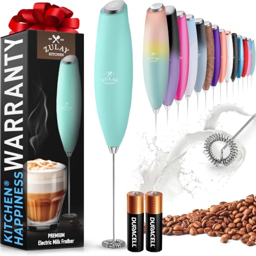 Zulay Powerful Milk Frother for Coffee with Upgraded Titanium Motor (Mint / OG Frother)