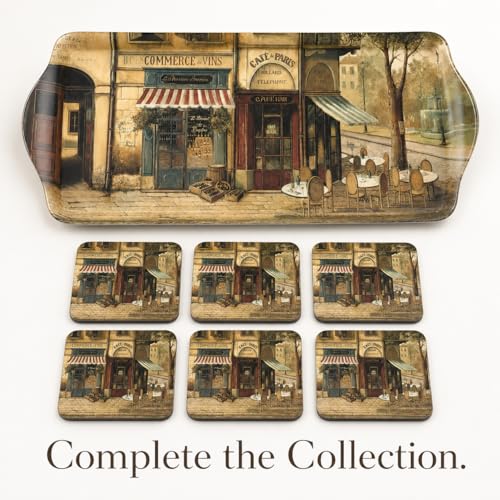 Parisian Scenes Melamine Rectangular Tray (15.1" x 6.5" x 1" / Parisian Scenes)