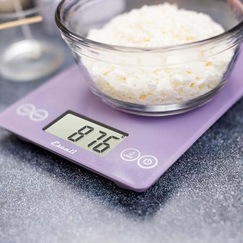 Arti Glass Food Scale Digital Countertop Kitchen (Violet / 9" x 6.5" x .75")