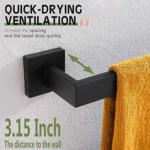 16 Inch Single Towel Bar (Matte Black / 16-Inch)