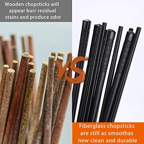 10 Pairs Fiberglass Chopsticks (Black chopsticks)