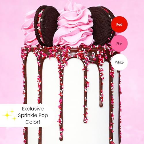 Valentines Nonpareil Sprinkle Mix (Red, Pink, White)