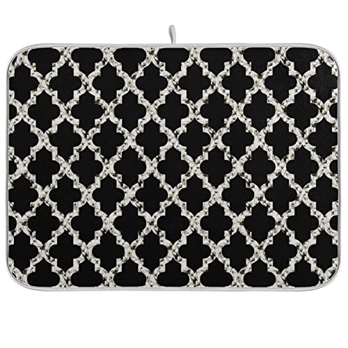 Super Absorbent Dish Drying Mat (Geometry Texture Classic Modern / 18" x 24")
