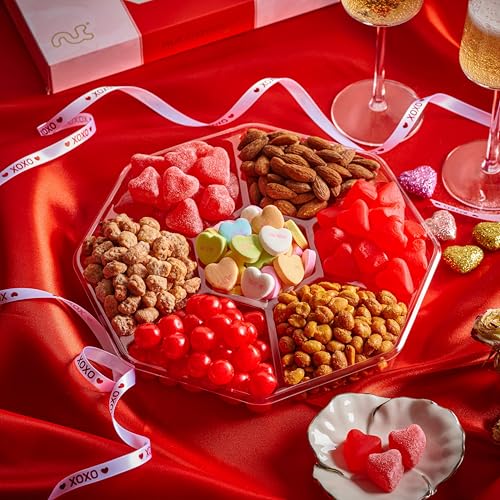 Mixed Nuts & Heart Candy Gift Basket