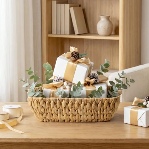 Wicker Baskets for Organizing (Natural(Water Hyacinth) / Medium)