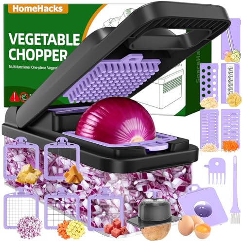 Veggie Chopper Vegetable Cutter (Purple / 10 blades)
