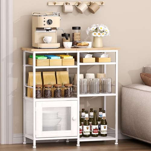 Coffee Bar Cabinet Station (White)