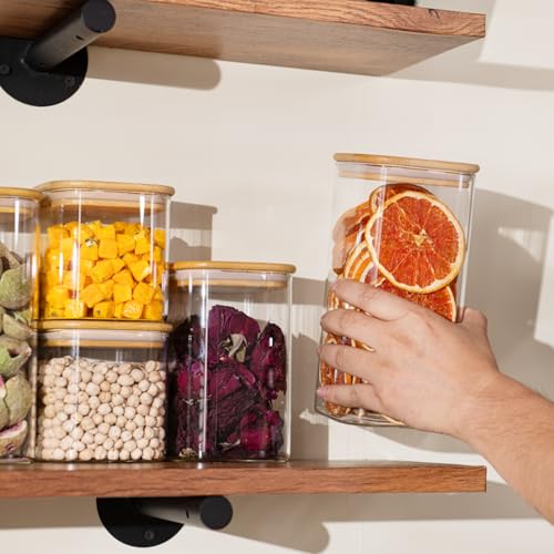 22oz/37oz/50oz Square Glass Storage Containers with Lids 6-Pack (22oz*2/37oz*2/50oz*2)