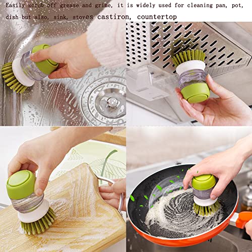Dish Brush with Soap Dispenser (Green)