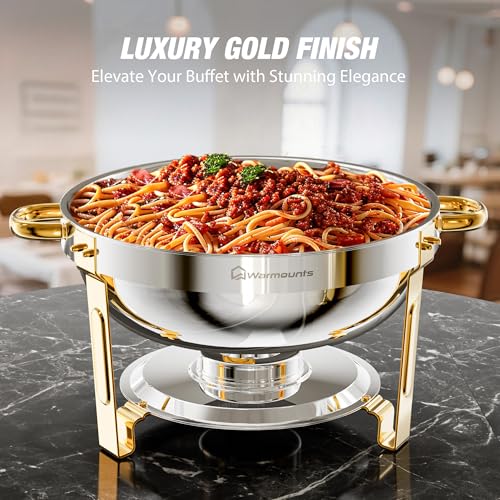Round Chafing Dishes for Buffet (Half Gold)