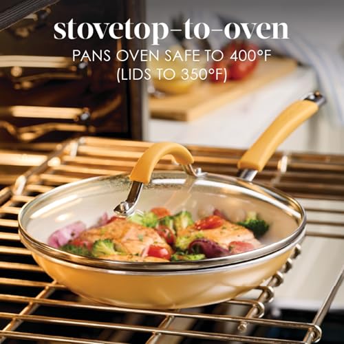 Cucina Ceramic Nonstick Cookware Pots and Pans Set (Turmeric / 13 Piece Ceramic)