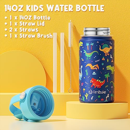 Kids Bento Lunch Box with Toddler Insulated Water Bottle Lunch Bag (A6. Green Dinosaur)