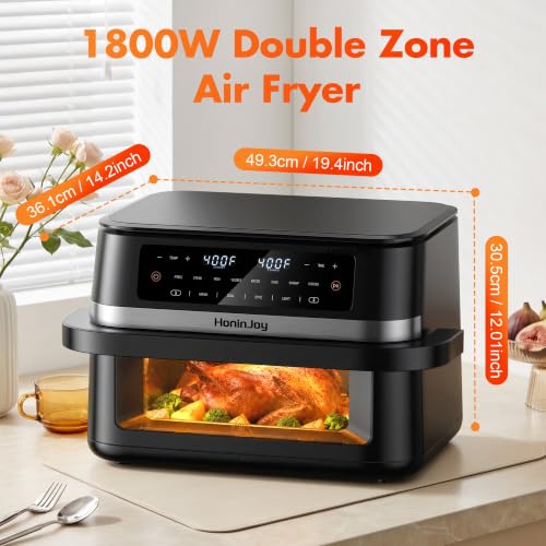 12QT Dual Basket Air Fryers with Dvider & 50PCS Paper Liners (12 Quart)