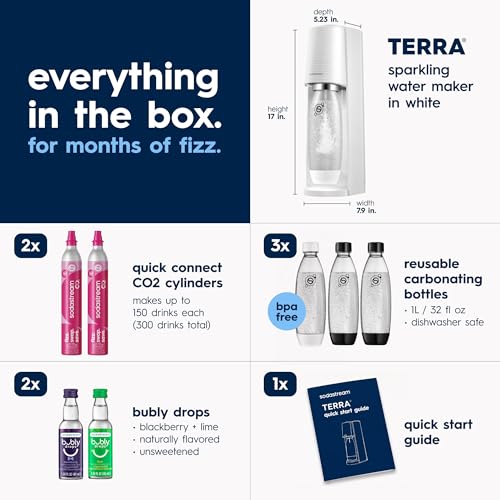 TERRA Sparkling Water Maker (White / Value Bundle)