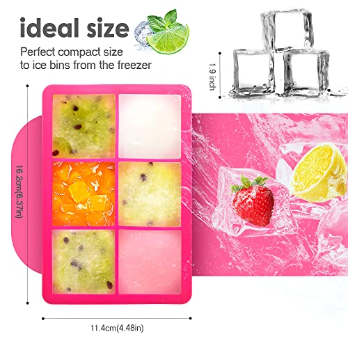 Silicone Ice Cube Trays (Dark Gray and Rose)