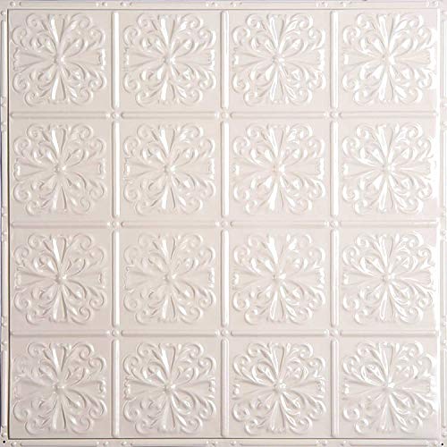 Tin Backsplash [5 (Pattern #27 Parisian Floral / Creamy White Satin)