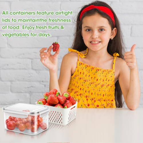4 Pack Fruit Storage Containers for Fridge Berry Keeper Produce Saver (4 Pack Produce Savers)