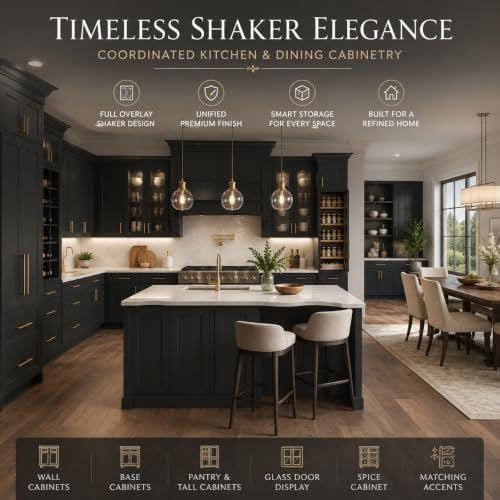 Wall Mounted Cabinet (Charcoal Black / 24" W x 12" D x 42" H)