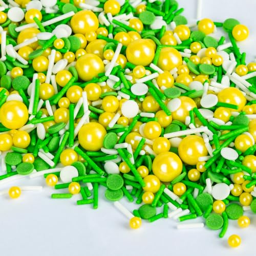 Edible Green Yellow White Sprinkles (Yellow Green Mix)