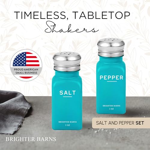 Teal Salt and Pepper Shakers Set by Brighter Barns (Teal)