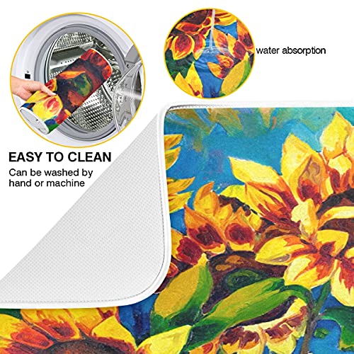 Super Absorbent Dish Drying Mat (Sunflower / 18" x 24")