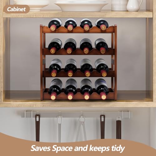 Bamboo Wine Rack (4 Tier Brown)