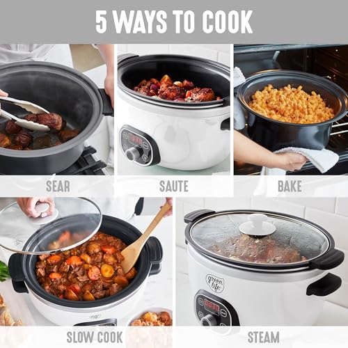 3.5QT Ceramic Nonstick Slow Cooker (White / 3.5 Quarts)