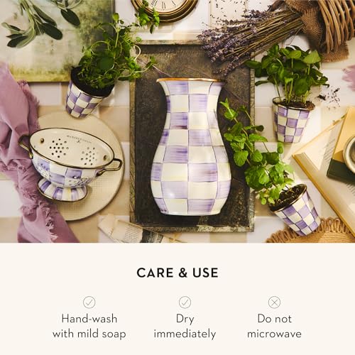 Enamel Colander (Small / Violet Check)