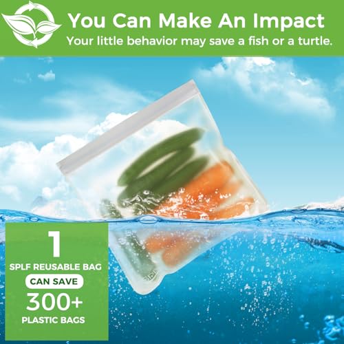 6 Pack Reusable Gallon Freezer Bags Dishwasher Safe (6 Pack-6 Gallon / Gray)