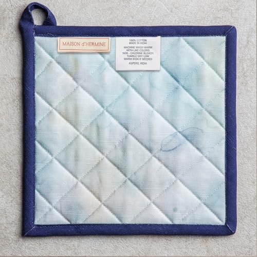 Pot Holders 100% Cotton Potholders (046 - Lazy Summer Days / 8" x 8" (Pot Holder Pack of 1))