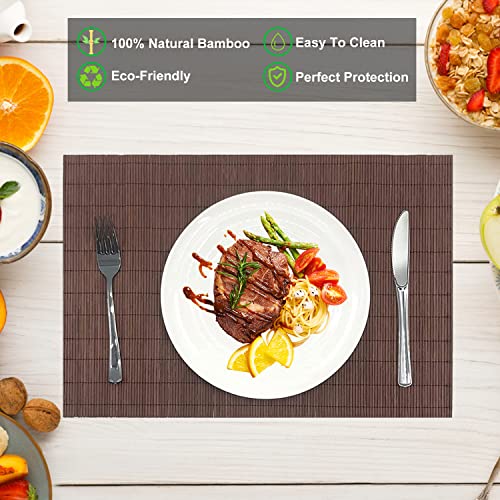 12 Pack Bamboo Placemats (Chocolate / Set of 12)