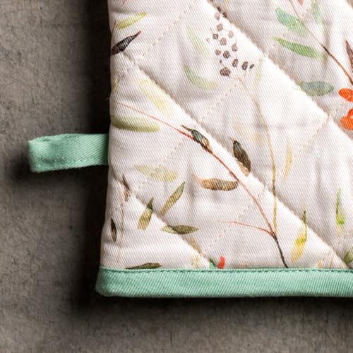 100% Cotton Oven Mitt & Pot Holder Set (005 - Colmar / 7.5" x 13" & 8" x 8" (Oven Mitt & Pot Holder))