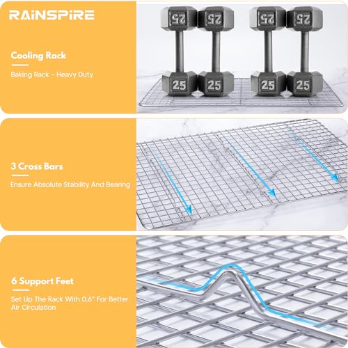 Cooling Racks for Cooking and Baking True 304 Stainless Steel 12"x17" 2Pcs (12"x17")