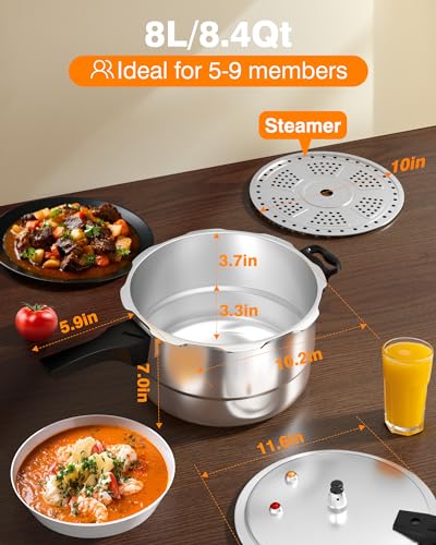8Qt Aluminum Pressure Cooker w