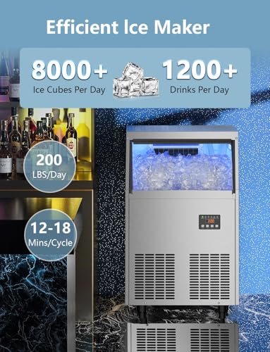 Commercial Ice Maker Machine (200 lbs/24 h)