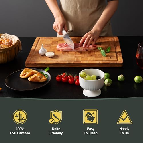 XXX Large Bamboo Cutting Board with Non Slip Feet and Over Sink Butcher Block Chopping Board Nice Solid Thick Wooden Juice Groove Huge Big XXl xlarge Best Hardwood Kitchen Counter Organic (24"L x 18"W)