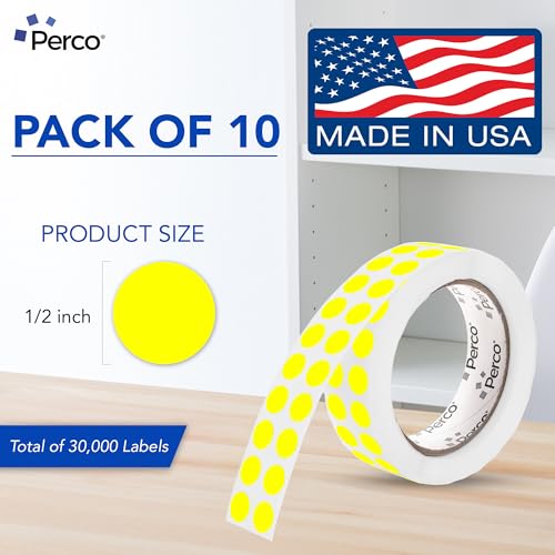 Neon Yellow Perforated Round Circle Dot Sticker 1 (Neon Yellow / 0.5 Inch)