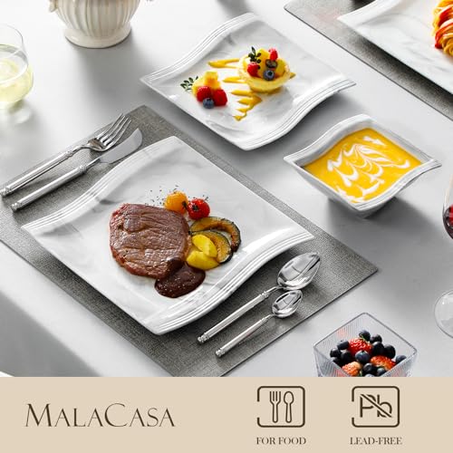 Plates and Bowls Set (12 Piece(Service for 4) / Marble Grey)