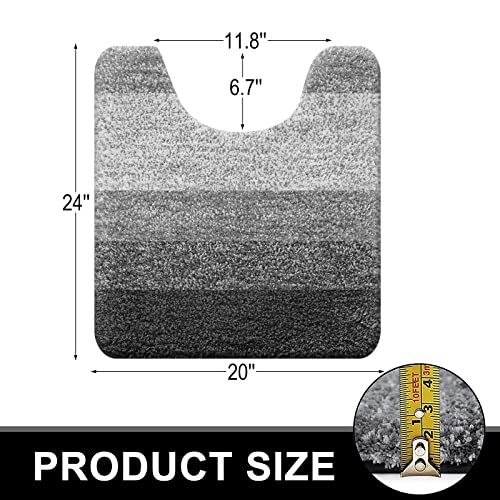Luxury Toilet Rugs U (24" X 20" Contour Rug / Grey)